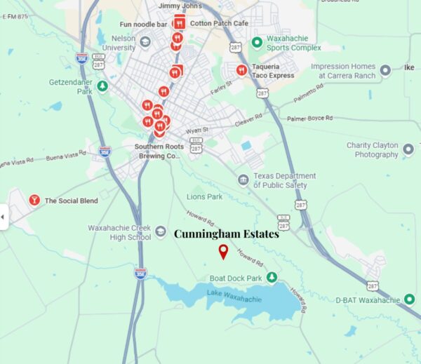 Cunningham Estates on Map
